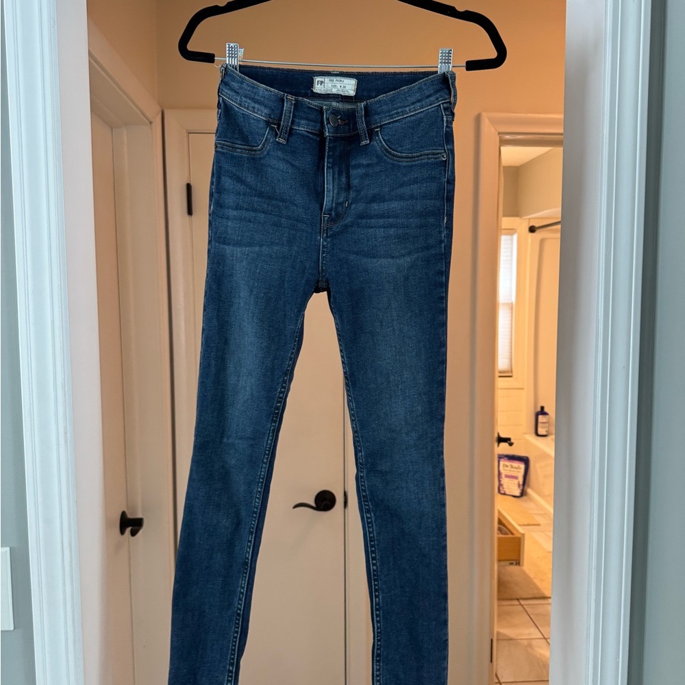 Free People Dark Blue Skinny Jeans